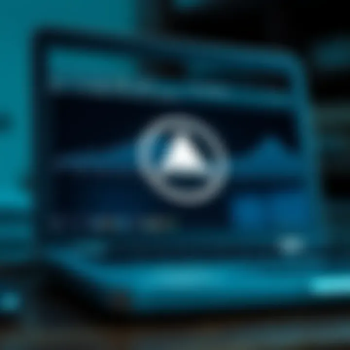 A close-up view of a vintage Windows laptop screen displaying storage usage statistics while the Monero logo is subtly integrated into the background.