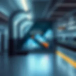 Virtual Property Advertisement An eye-catching ad for virtual real estate in a subway station, showcasing a futuristic design with digital elements.