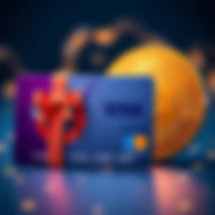 Visa gift card and Bitcoin symbol A Visa gift card placed next to the Bitcoin symbol, representing a way to buy Bitcoin using a gift card.