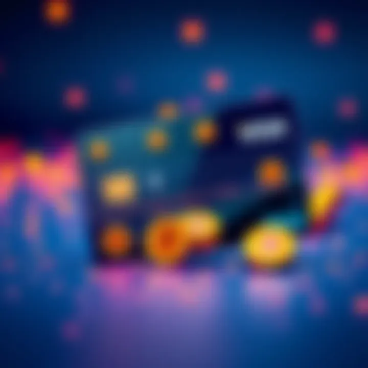 A Visa card featuring various cryptocurrency symbols, highlighting the connection between traditional finance and digital currencies.