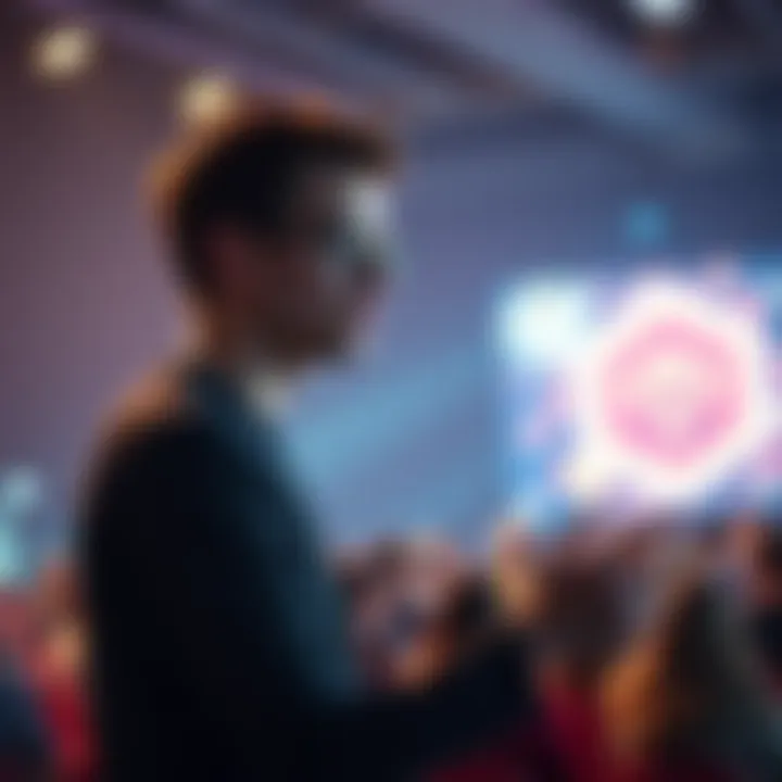 Vitalik Buterin promoting decentralized social networks Vitalik Buterin discussing his plans for decentralized social networks in front of an audience