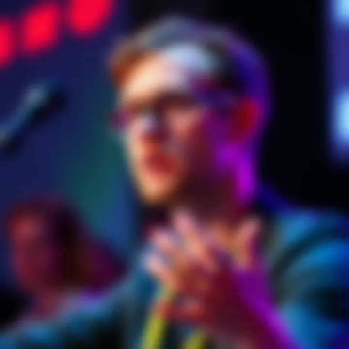 Vitalik Buterin speaking at a conference about EIP-8141 and its impact on blockchain