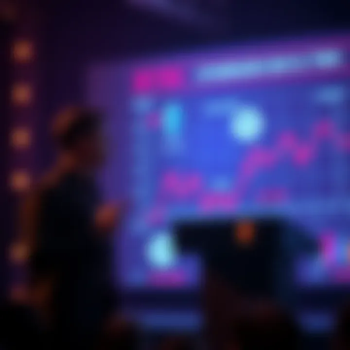 Vitalik Buterin stands at a podium discussing EIP-7983, with visuals of Ethereum and charts showing gas limits in the background.