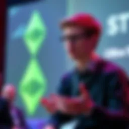 Vitalik Buterin speaking about Ethereum's complexity and future at a tech conference