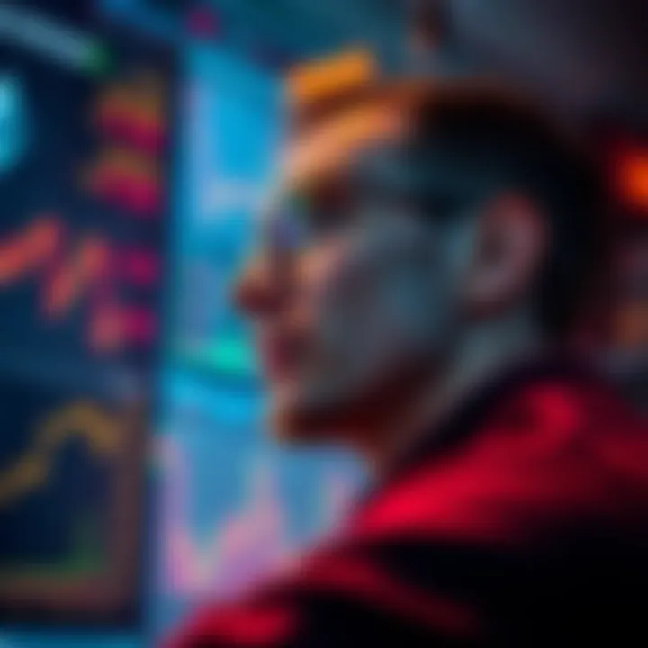 Vitalik Buterin looking at Ethereum charts, contemplating his next move with cryptocurrency holdings.