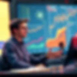 Vitalik Buterin explaining his options for index-tracking assets at a conference, with charts and graphs behind him illustrating financial concepts.