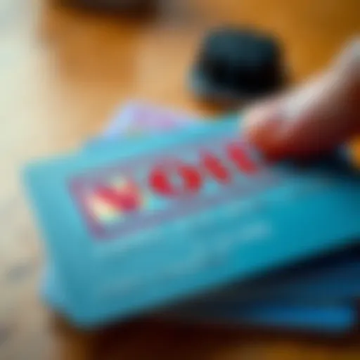 A close-up of a credit card marked 'VOID' in red, highlighting its unusable status. The card sits on a wooden table with a concerned hand nearby.