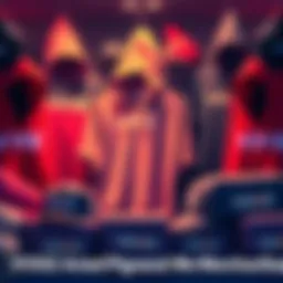 A display of Vooz hoodies, tees, and hats available for worldwide shipping, showcasing various styles and colors.