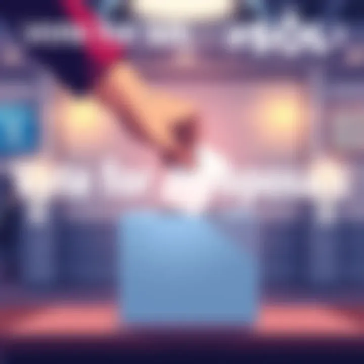A digital illustration showing a ballot box with a hand placing a vote, symbolizing participation in proposals for Solana's future.