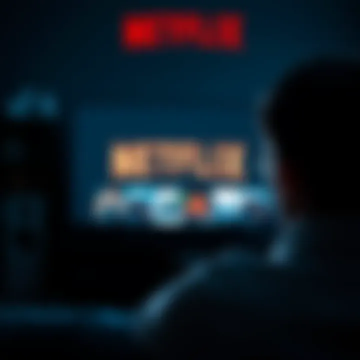 A person frustrated while watching Netflix, only seeing Netflix original titles on screen