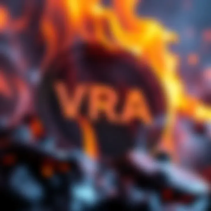 A visual representation of VRA tokens symbolically being burned, showcasing the impact on the cryptocurrency market.