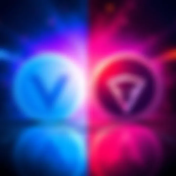 A side-by-side visual representation of Vyper and Solidity logos, showcasing their features and differences.