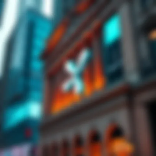 A Wall Street building with a digital XRP logo displayed prominently, representing significant XRP holdings.