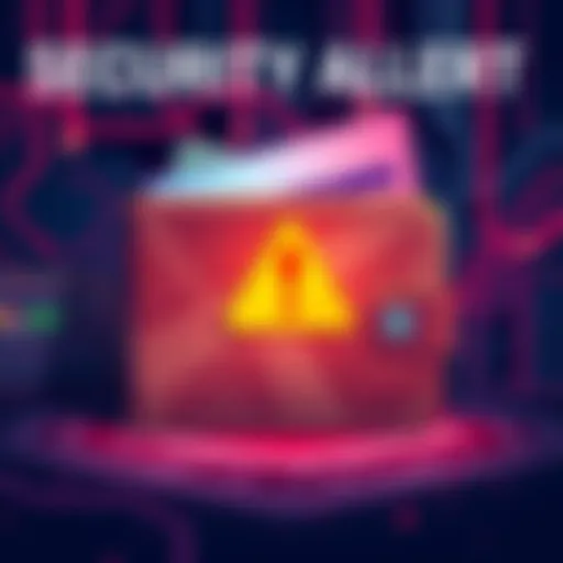 Illustration showing a wallet with a warning symbol, indicating vulnerability to hackers due to offchain signatures.