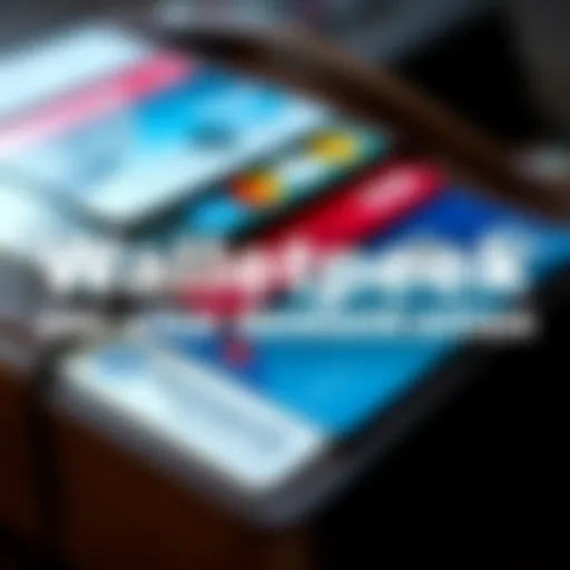 A close-up view of a digital wallet showcasing various cards and information, illustrating the concept of Walletpeek.com.