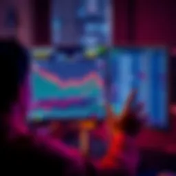 A person examining a computer screen displaying cryptocurrency wallet transaction data and patterns