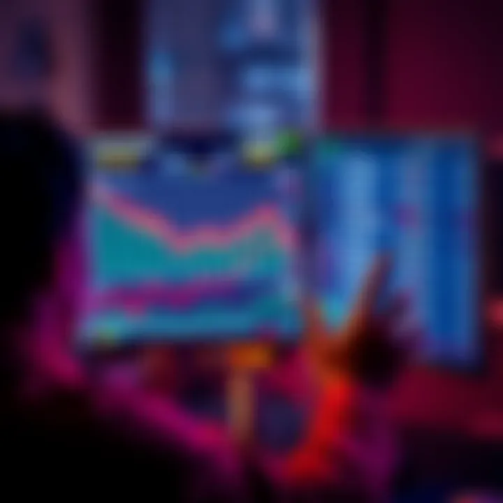 A person examining a computer screen displaying cryptocurrency wallet transaction data and patterns