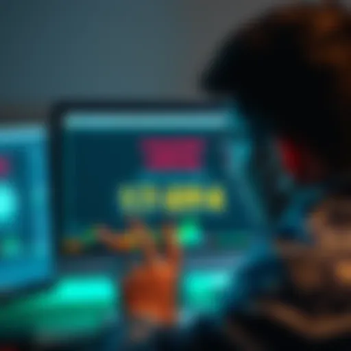 A worried person looking at a computer screen showing a compromised wallet message, with a countdown timer indicating urgency.