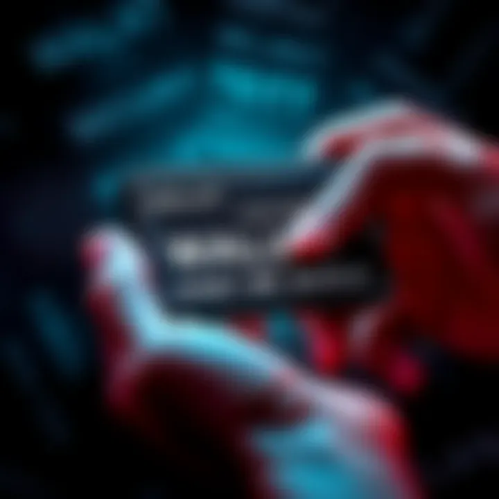 A close-up of a hand holding a wallet with random words around it, symbolizing seed phrases and security concerns.