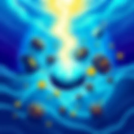 An illustration showing various digital wallets designed for receiving Ocean mining rewards via Lightning Bolt12, featuring secure transaction symbols and a vibrant ocean background.