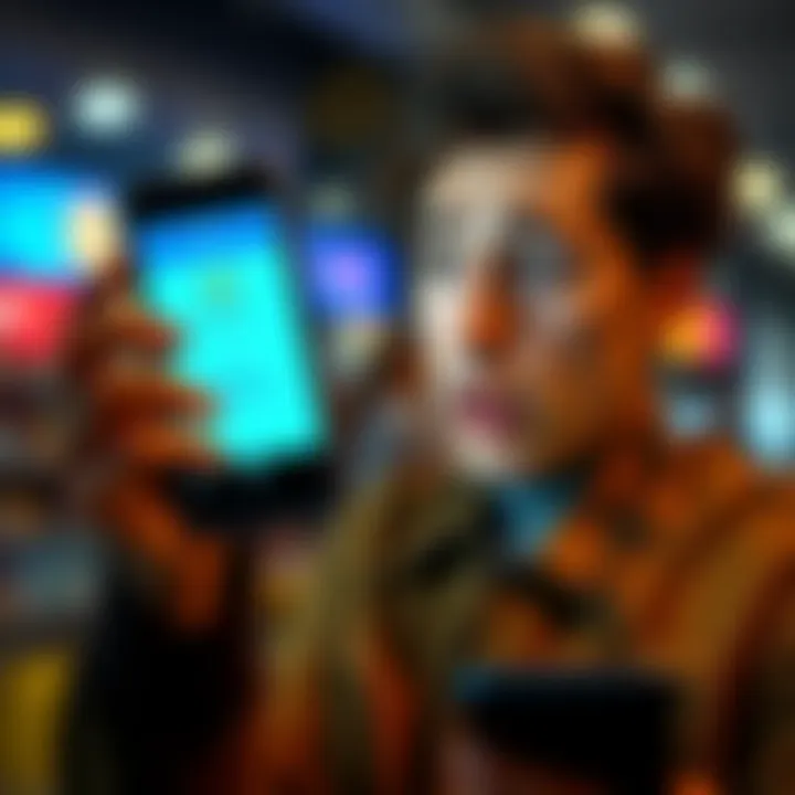A person looks surprised at their phone showing unexpected app openings for Walmart and Instacart, with a concerned expression.