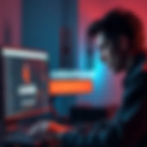 Frustrated person looking at a computer with Robinhood Canada logo and e-Transfer warning