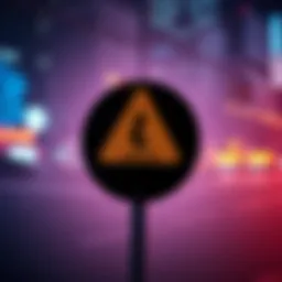 A caution sign with a cryptocurrency symbol in the background, highlighting red flags in the crypto market.