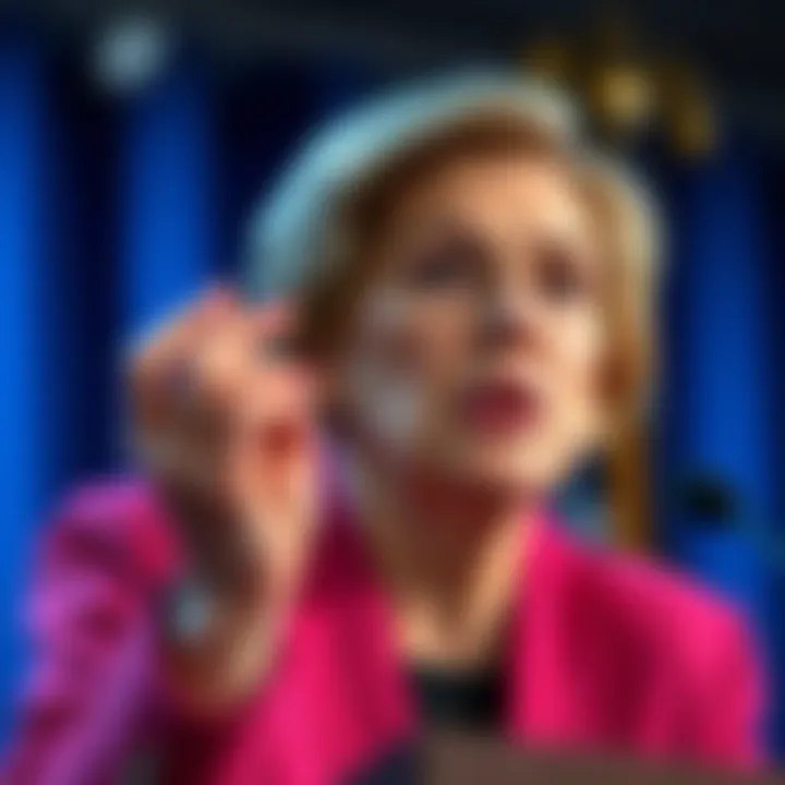 Elizabeth Warren discussing crypto concerns Senator Elizabeth Warren raises concerns about MrBeast's teen crypto banking plans during a press conference