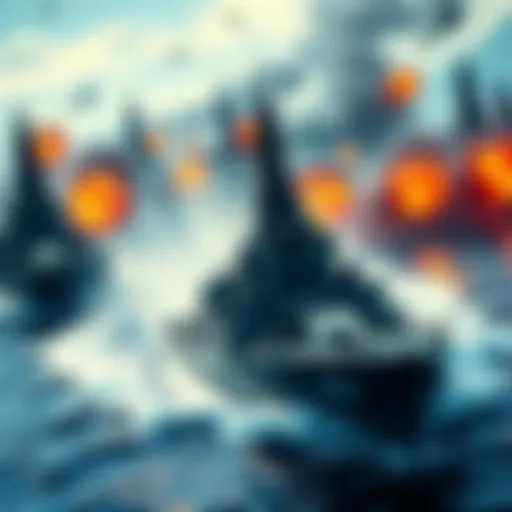 A screenshot showing multiple warships in a chaotic match with button presses appearing automatic, highlighting the glitches players are experiencing, with one ship clearly winning quickly.