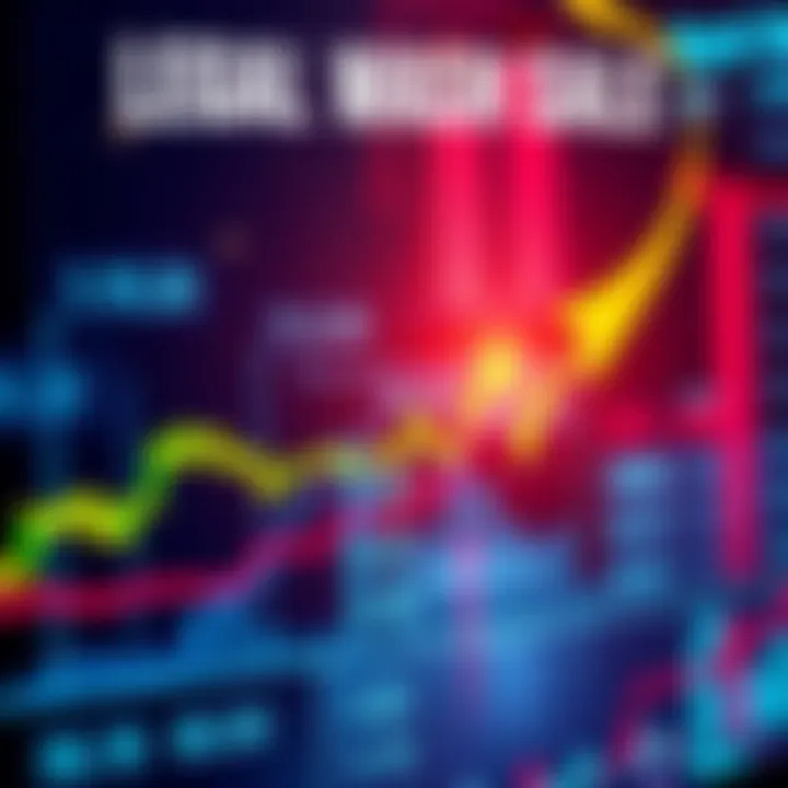 A chart showing stock prices with arrows indicating buying and selling actions, symbolizing tax-saving strategies before changes in capital gains tax.