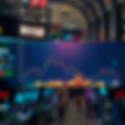 A graph showing a steep decline in Bitcoin trading volume at the NYSE with only a few coins represented, indicating low market activity.