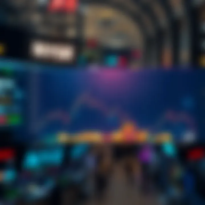 A graph showing a steep decline in Bitcoin trading volume at the NYSE with only a few coins represented, indicating low market activity.