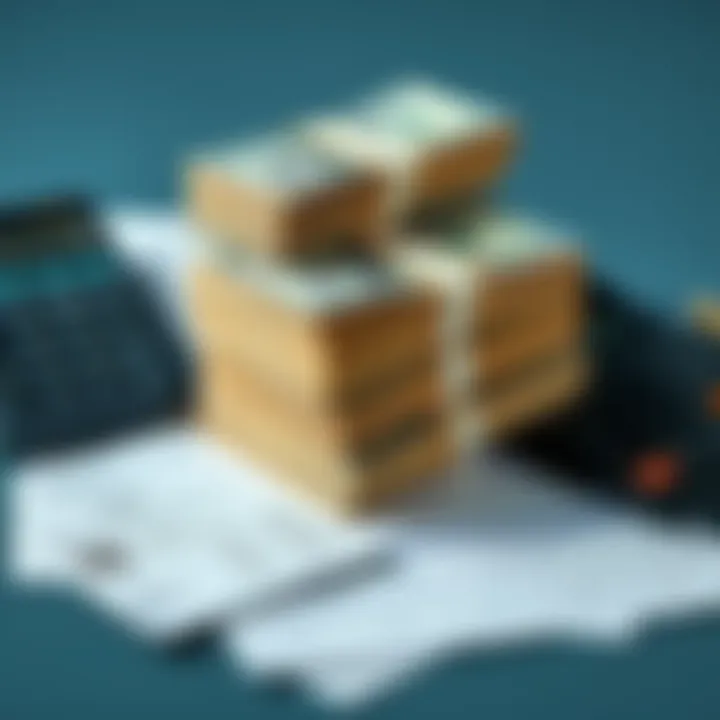 A stack of cash next to a calculator and financial planning documents, symbolizing wealth and financial growth