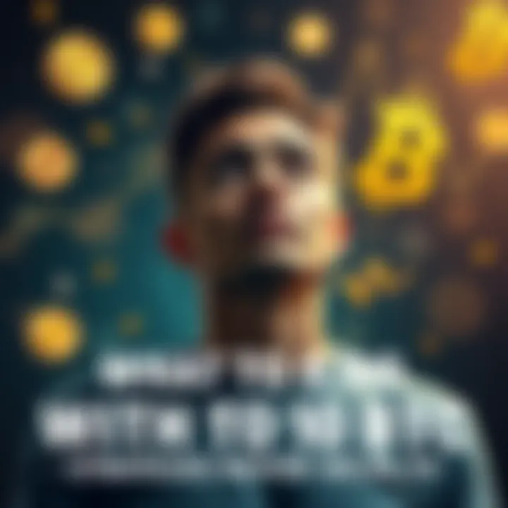 Wealth Strategies with Bitcoin Person contemplating options for managing 10 BTC, including holding and investing, surrounded by financial symbols.