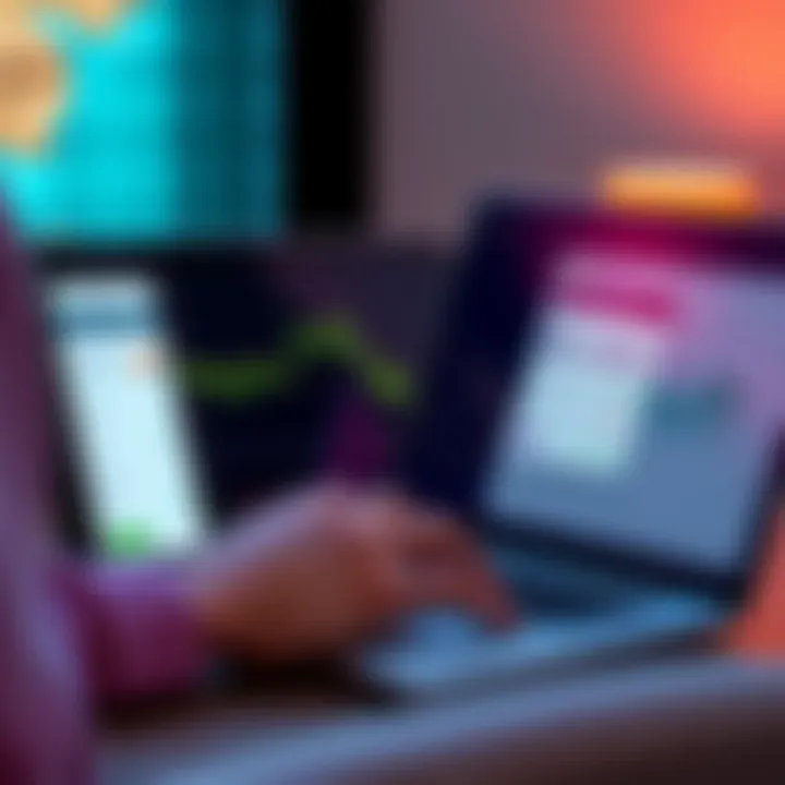 Wealthsimple Chequing Account and Cryptocurrency A person using a laptop with Wealthsimple interface displaying cryptocurrency transactions.