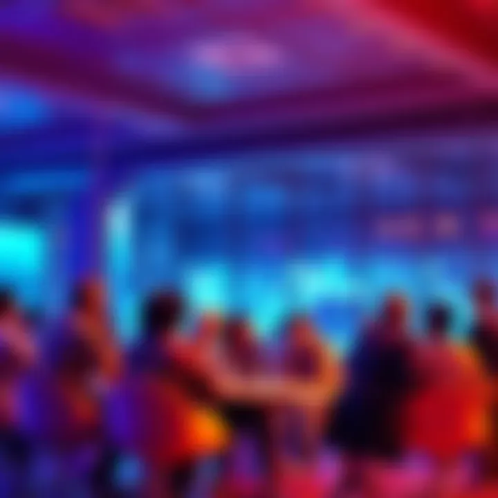 A group of people chatting casually in a forum setting, sharing ideas and questions.