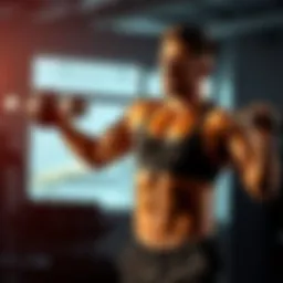 A person demonstrating a weight loss workout with strength training and ab exercises, focused on fitness success.