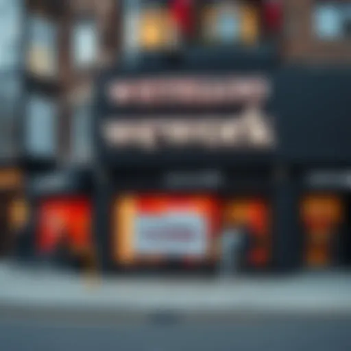 Exterior view of the 10 York Rd WeWork location in London, showing a closed sign and unhappy people outside.