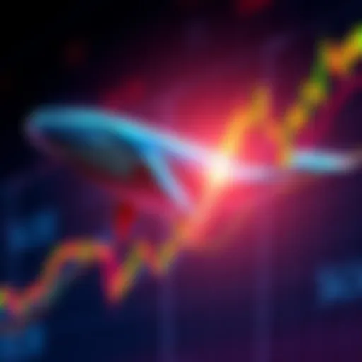 Visual representation of real-time whale trades on a financial chart