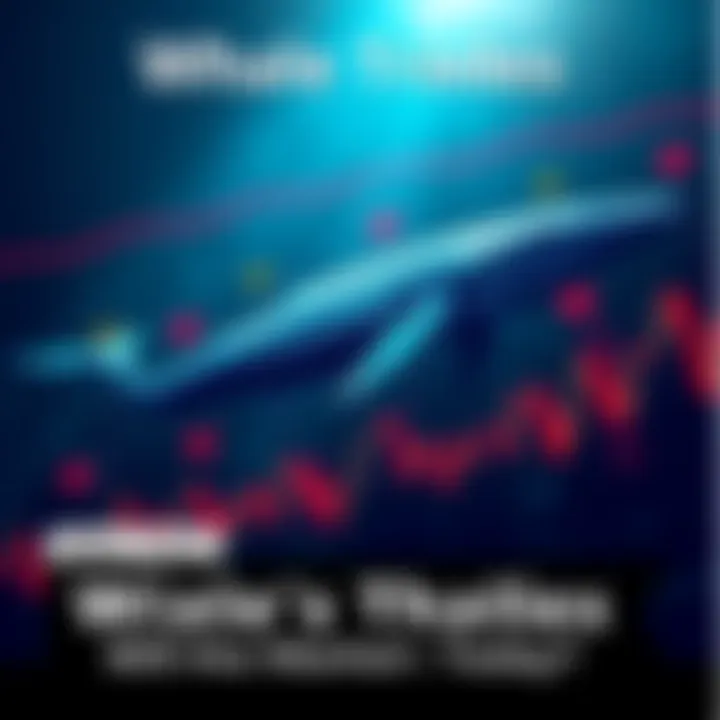 A graphic showing a neutral market trend with whale icons and fluctuating price lines, representing whale trades' impact on the market today.