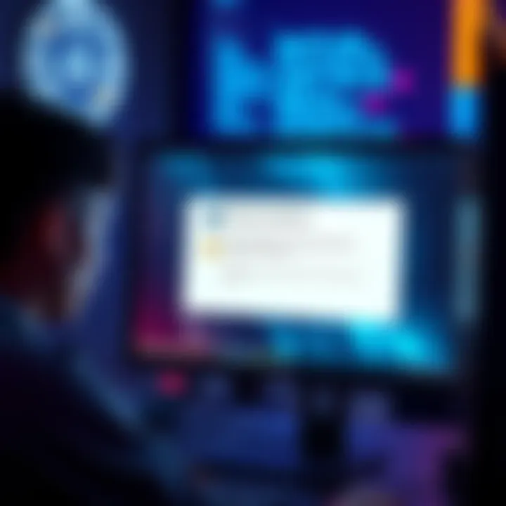 Windows Defender Alerts A computer screen displaying a warning from Windows Defender about Exodus being flagged as a Trojan threat, with a concerned user in the background