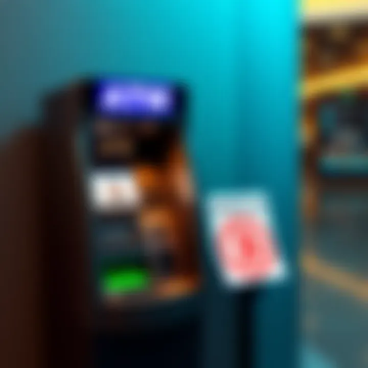 A Bitcoin ATM machine with a photo ID and transaction limit sign displayed in front of it, symbolizing new regulations