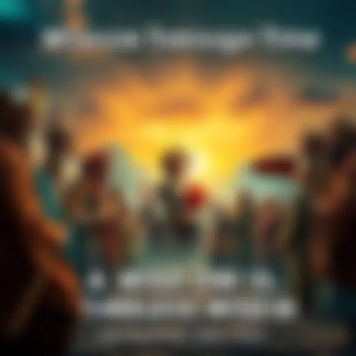 A collage of historical figures sharing wisdom in a serene setting