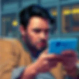 A graphic showing a person trying to transfer money from a PayPal account to a Revolut account with signs of frustration.