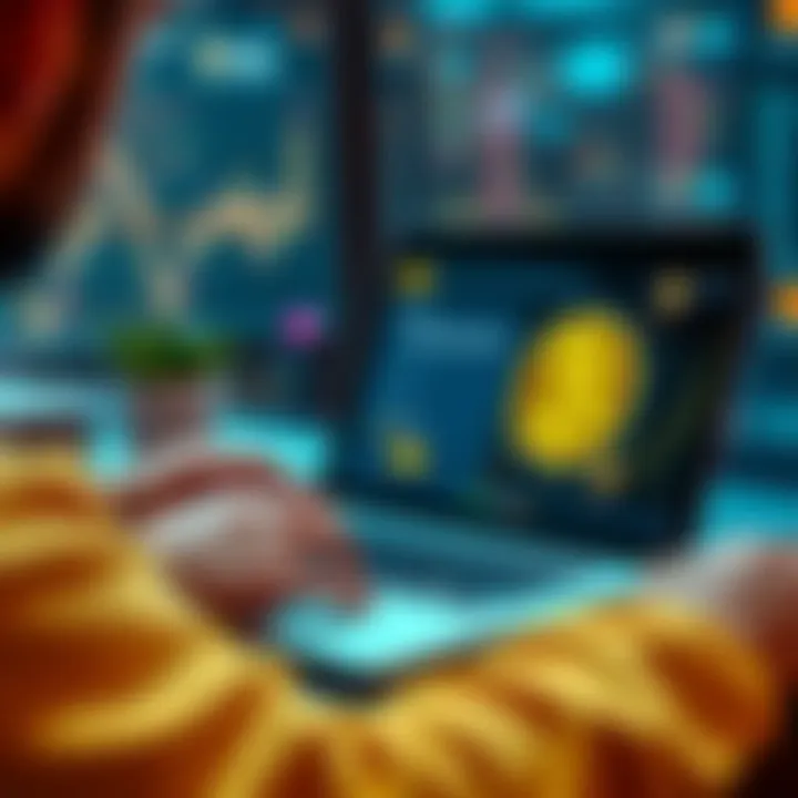 A person using a laptop to withdraw cryptocurrency from an online account, showing a clear on-screen process.