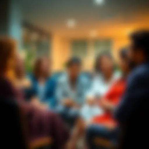 A group of women sitting together sharing their thoughts on happiness in relationships, with one man listening intently.