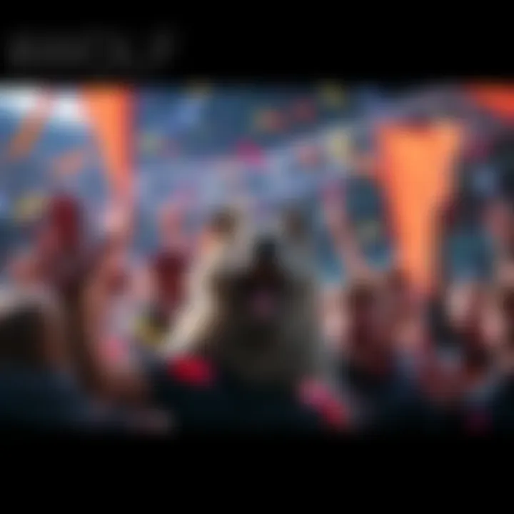 A group of enthusiastic fans celebrating the $WOLF token progress with banners and confetti