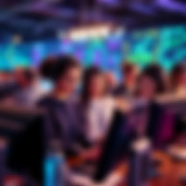 Group of women at hackathon working together on computers to create AI technology