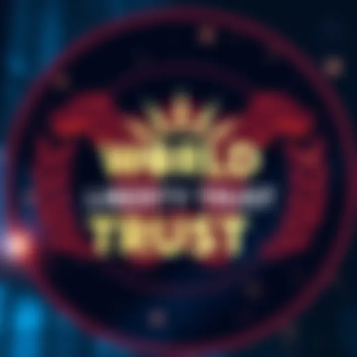 A graphic showing the World Liberty Trust logo with a banking symbol in the background, highlighting its new bank status linked to Trump.