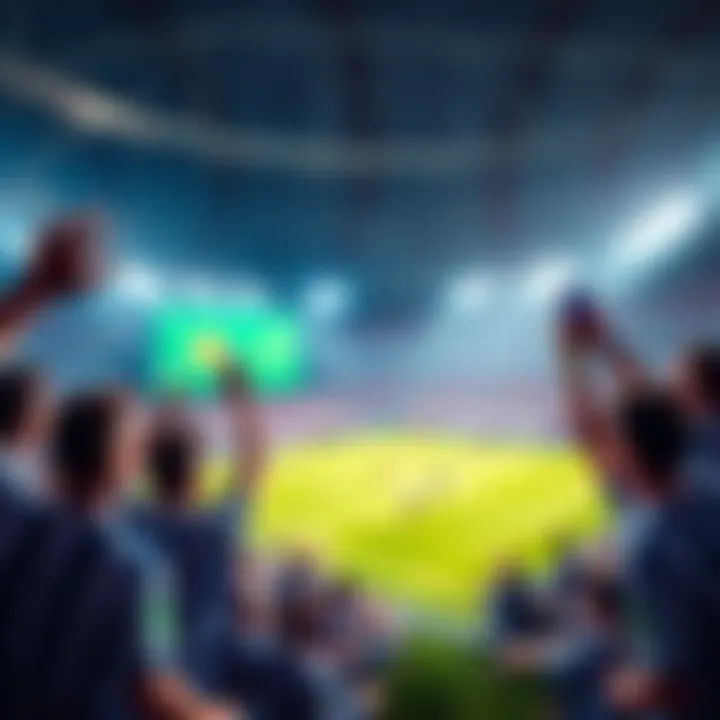 Fans celebrating a goal during a match in World Cup 2026, with digital tokens displayed on screens in the background representing Fan Tokens™.